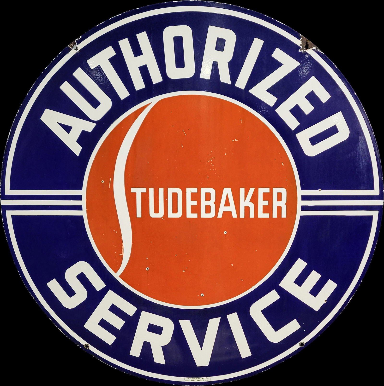42" Studebaker Authorized Service Double Sided Porcelain Sign (1 of 2)