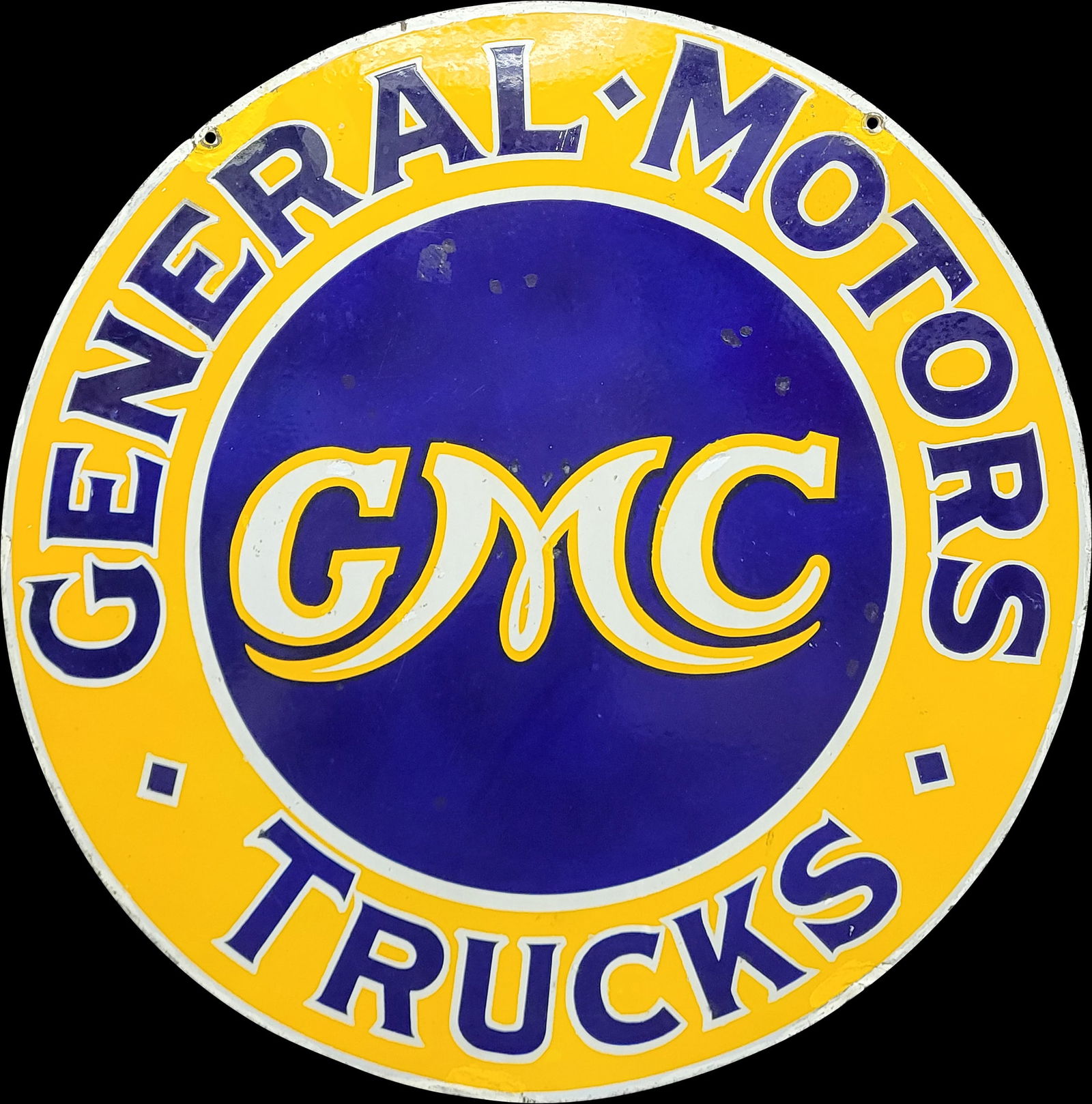 30" General  Motors Trucks Double Sided Porcelain Sign (1 of 2)