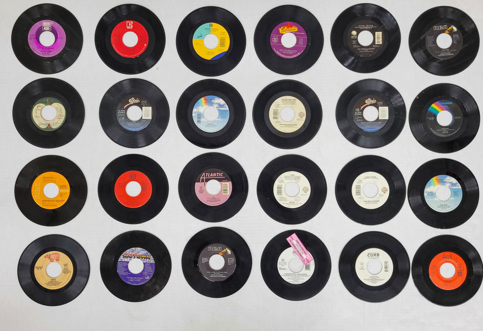 Lot of 340 45 RPM Records 1960's - 1990's (1 of 2)