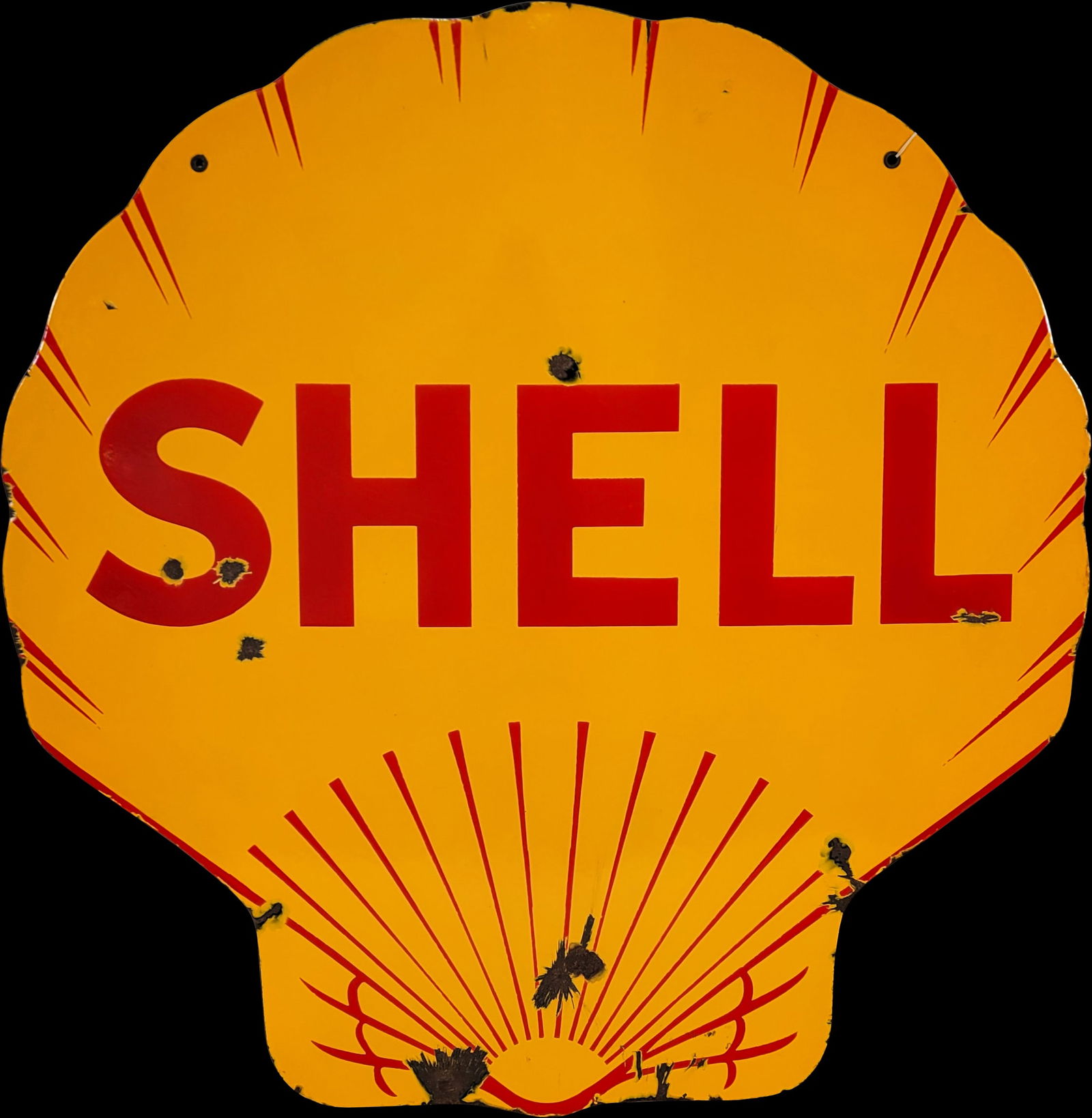 Shell Double Sided Porcelain  Clam Shell Sign (1 of 2)
