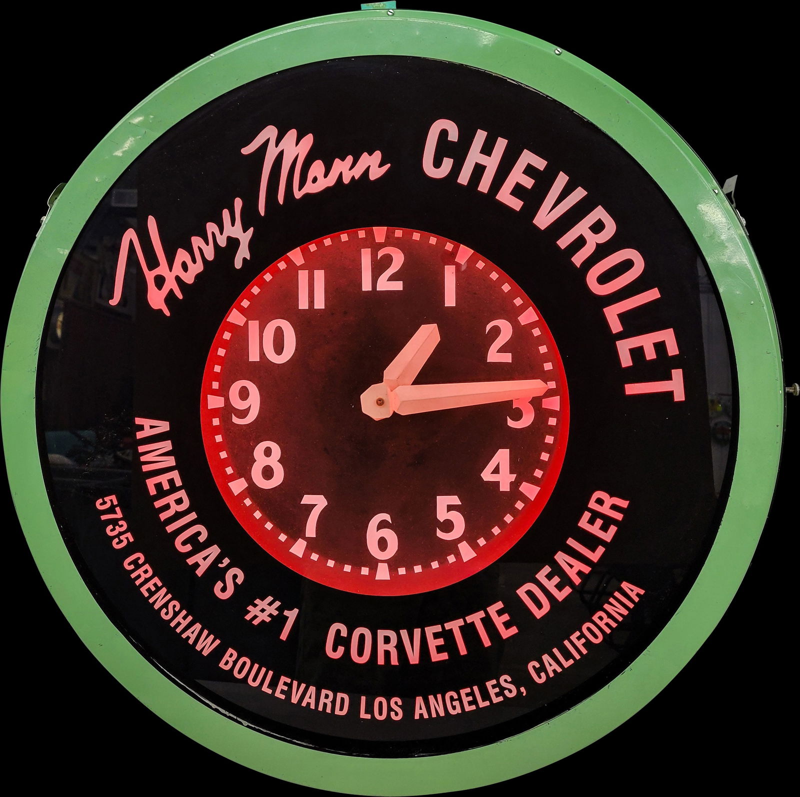 Harry Mann Chevrolet Los Angeles, CA Neon Clock (1 of 3)