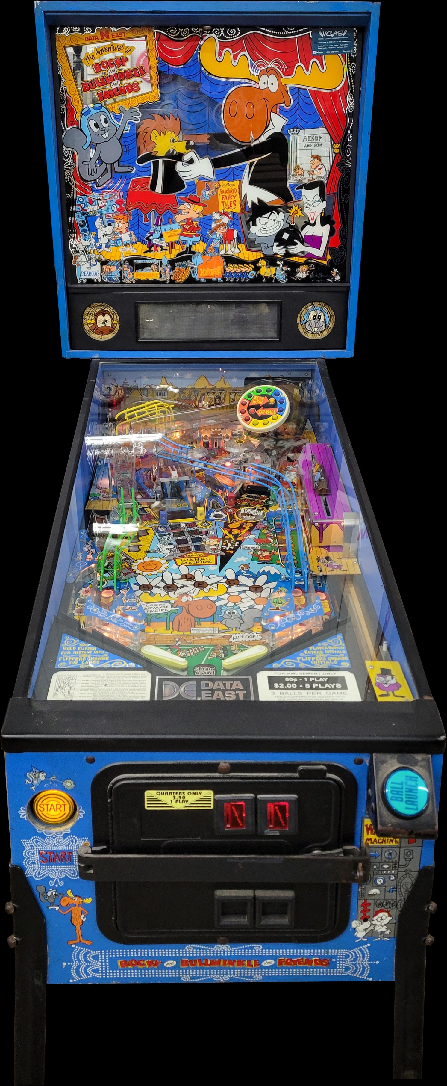 1993 Data East Rocky, Bullwinkle and Friends Pinball Machine (1 of 7)