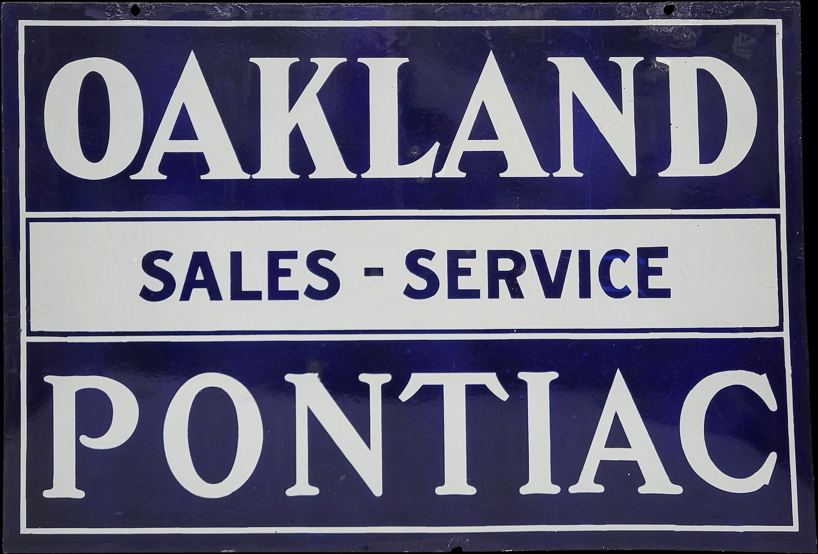 Oakland Pontiac Sales Service Double Sided Porcelain Sign (1 of 2)