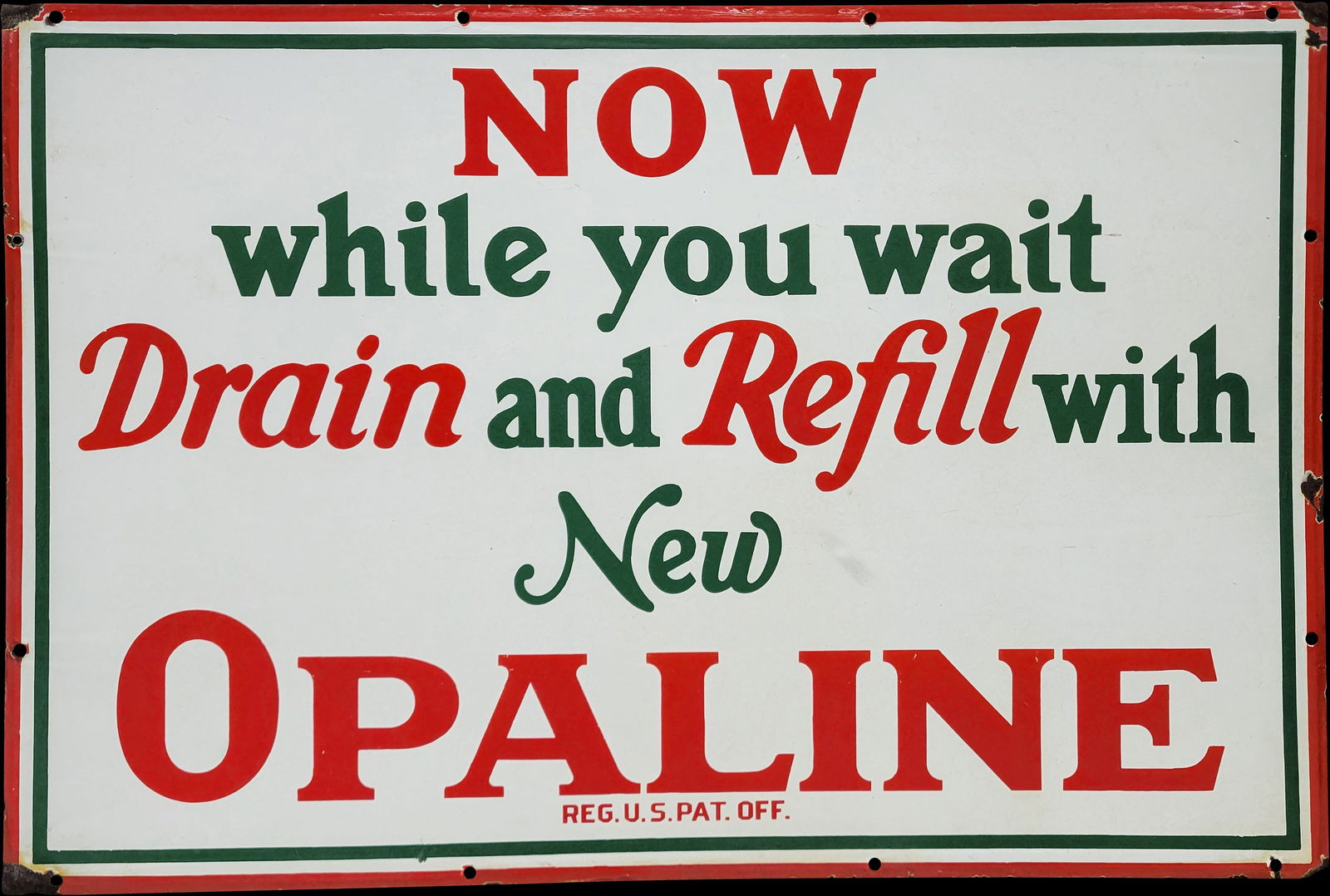 Opaline Single Sided Porcelain Sign (1 of 2)