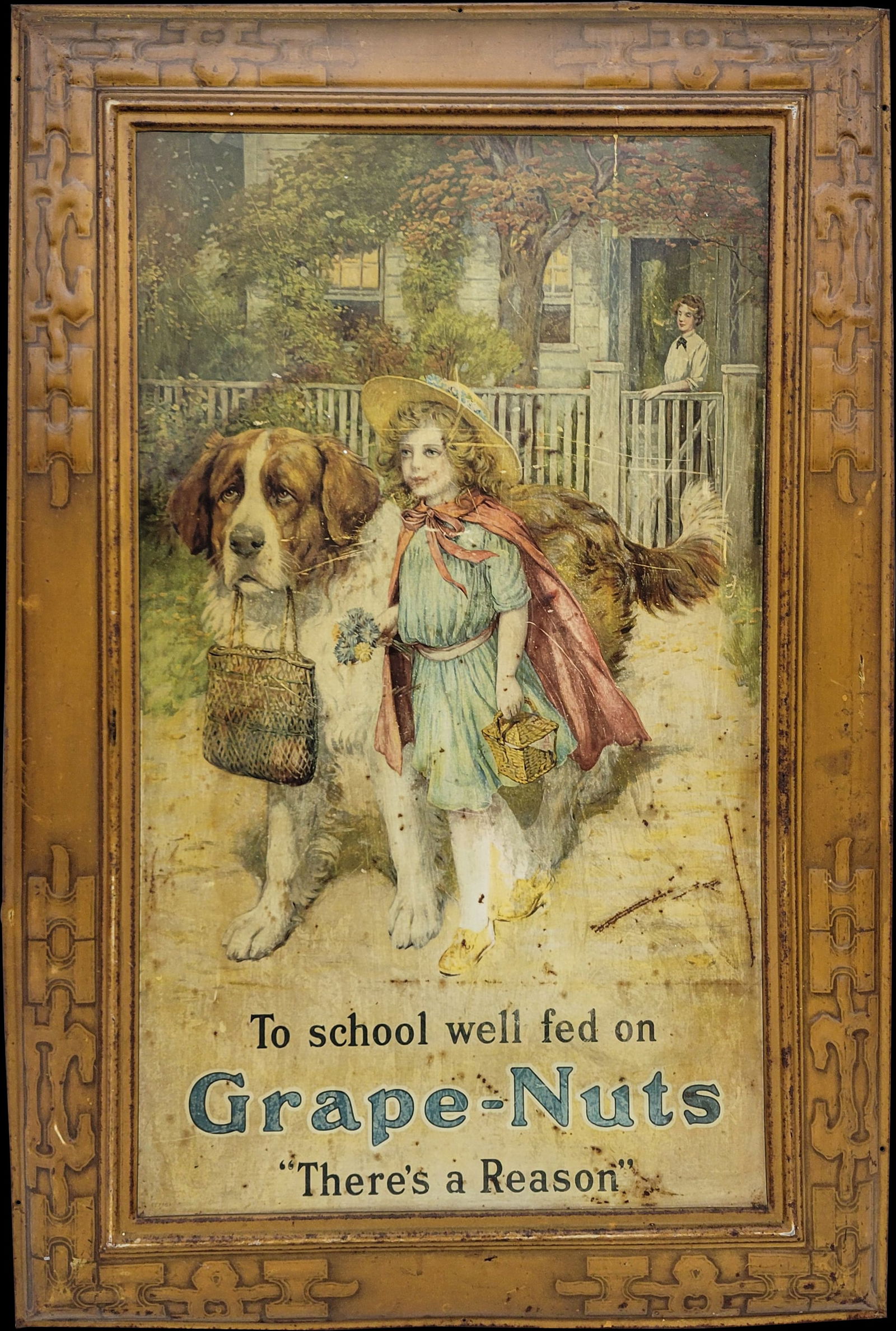 Early Grape Nuts Self Framed Tin Sign (1 of 2)