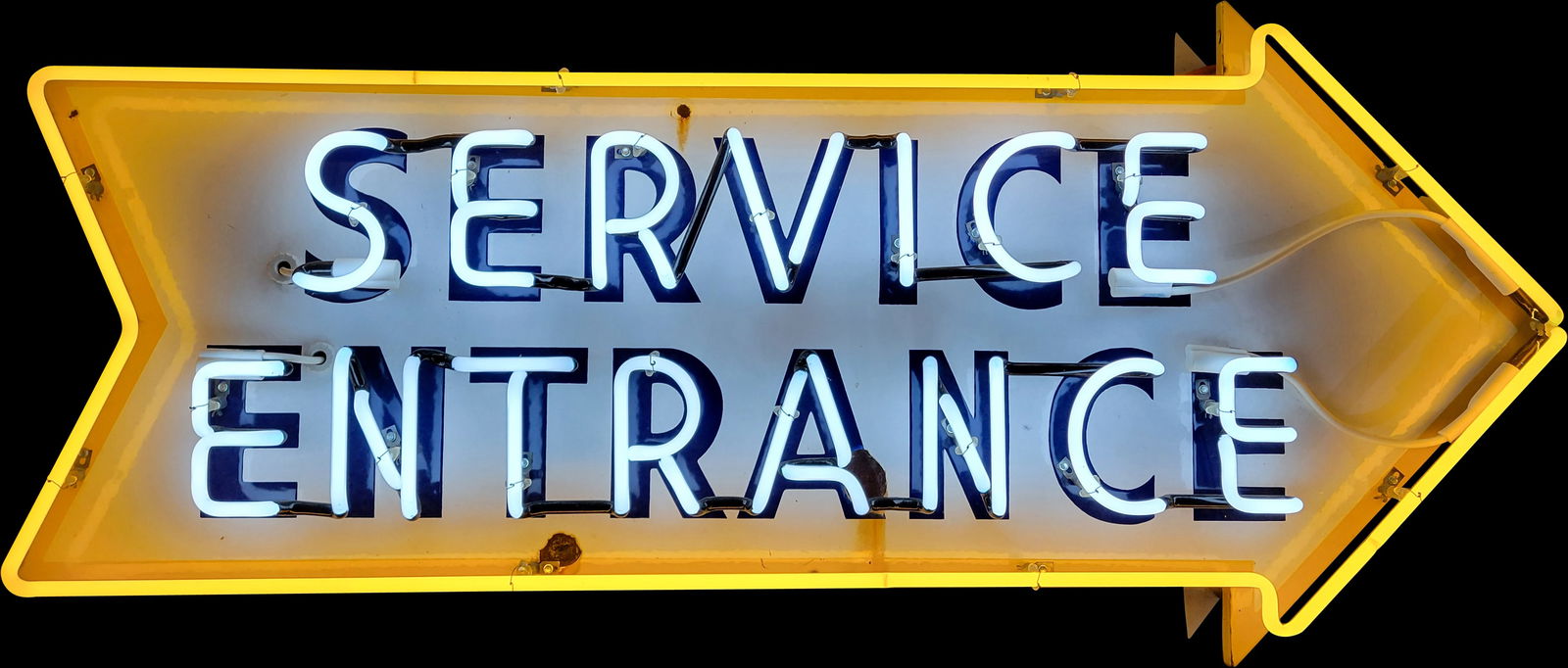 Service Entrance Arrow Porcelain Neon Sign (1 of 2)