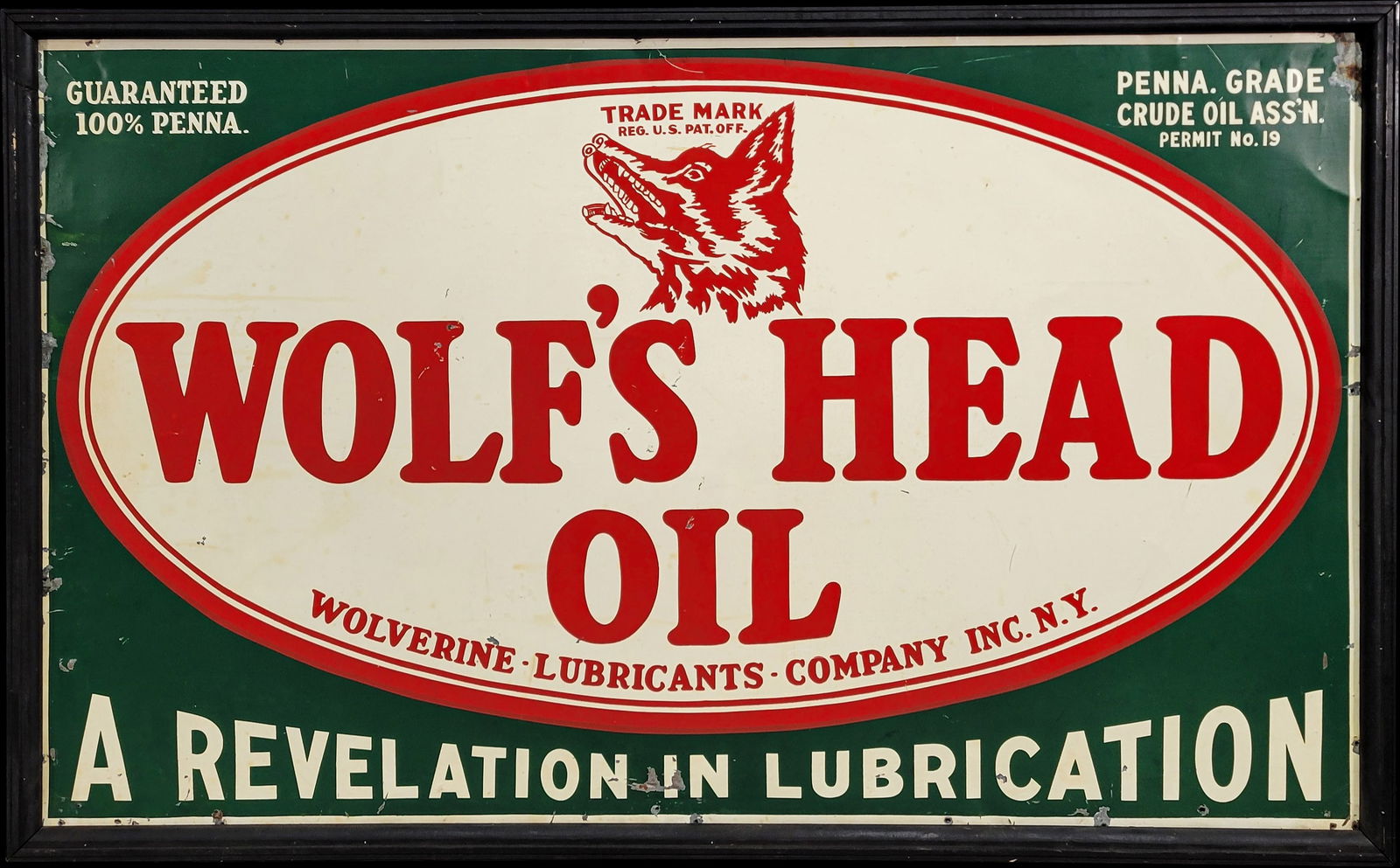 Wolf's Head Oil A Revelation In Lubrication Single Sided Tin Sign TAC (1 of 3)