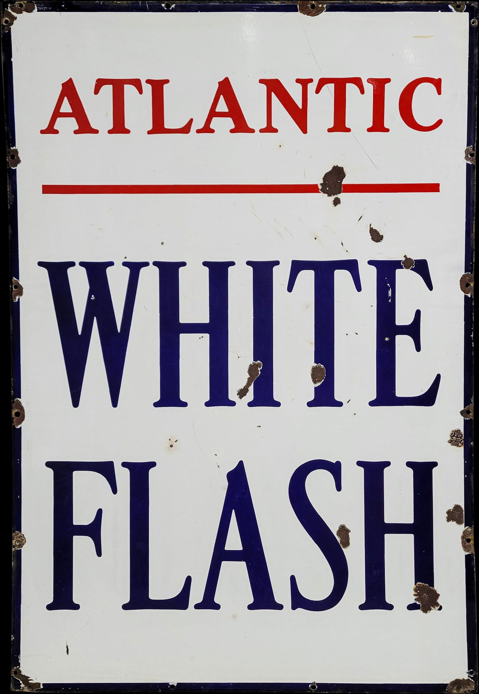 Atlantic White Flash Single Sided Porcelain Sign (1 of 2)