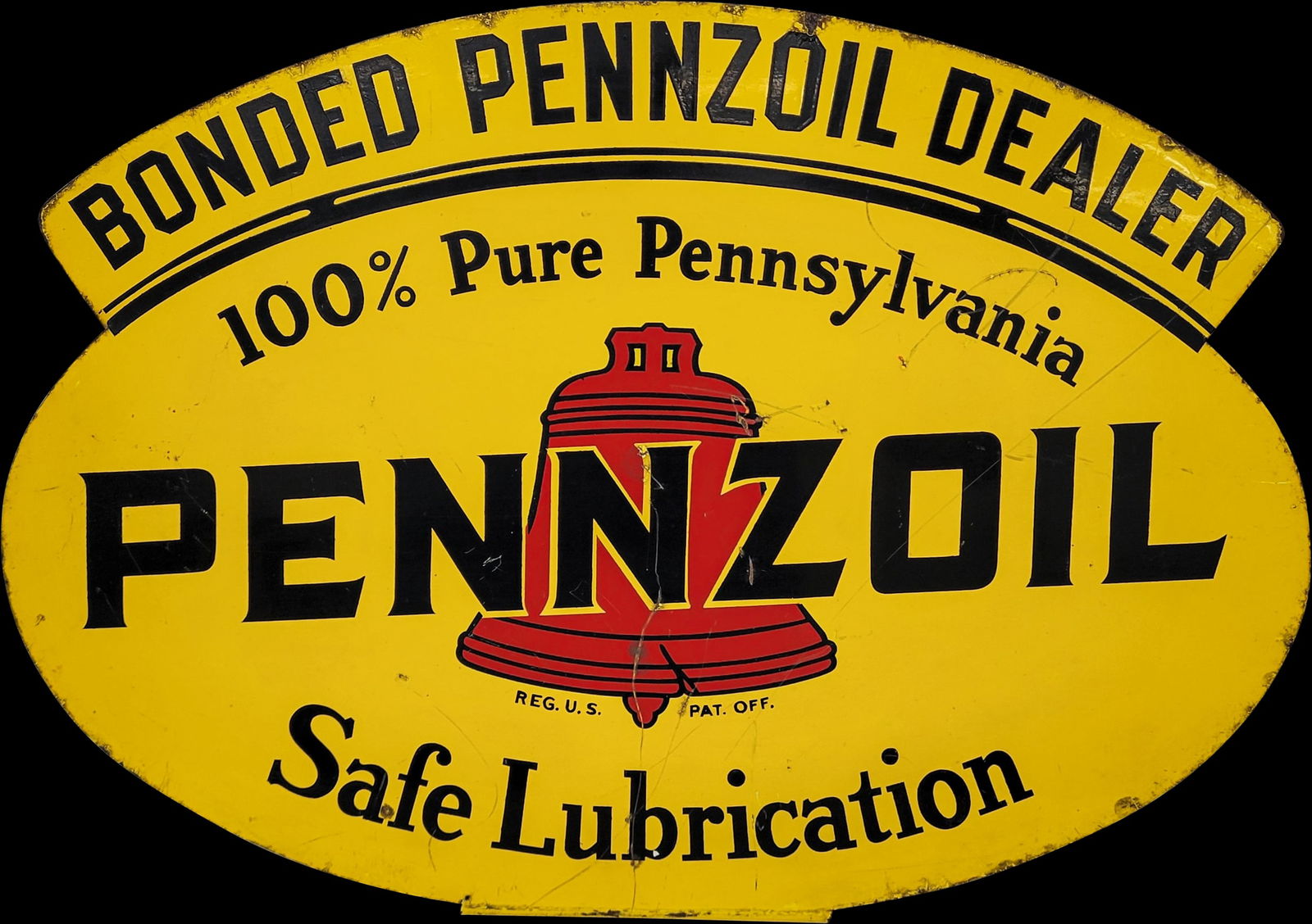 Bonded Pennzoil Dealer Double Sided Metal Rack Topper Sign (1 of 2)