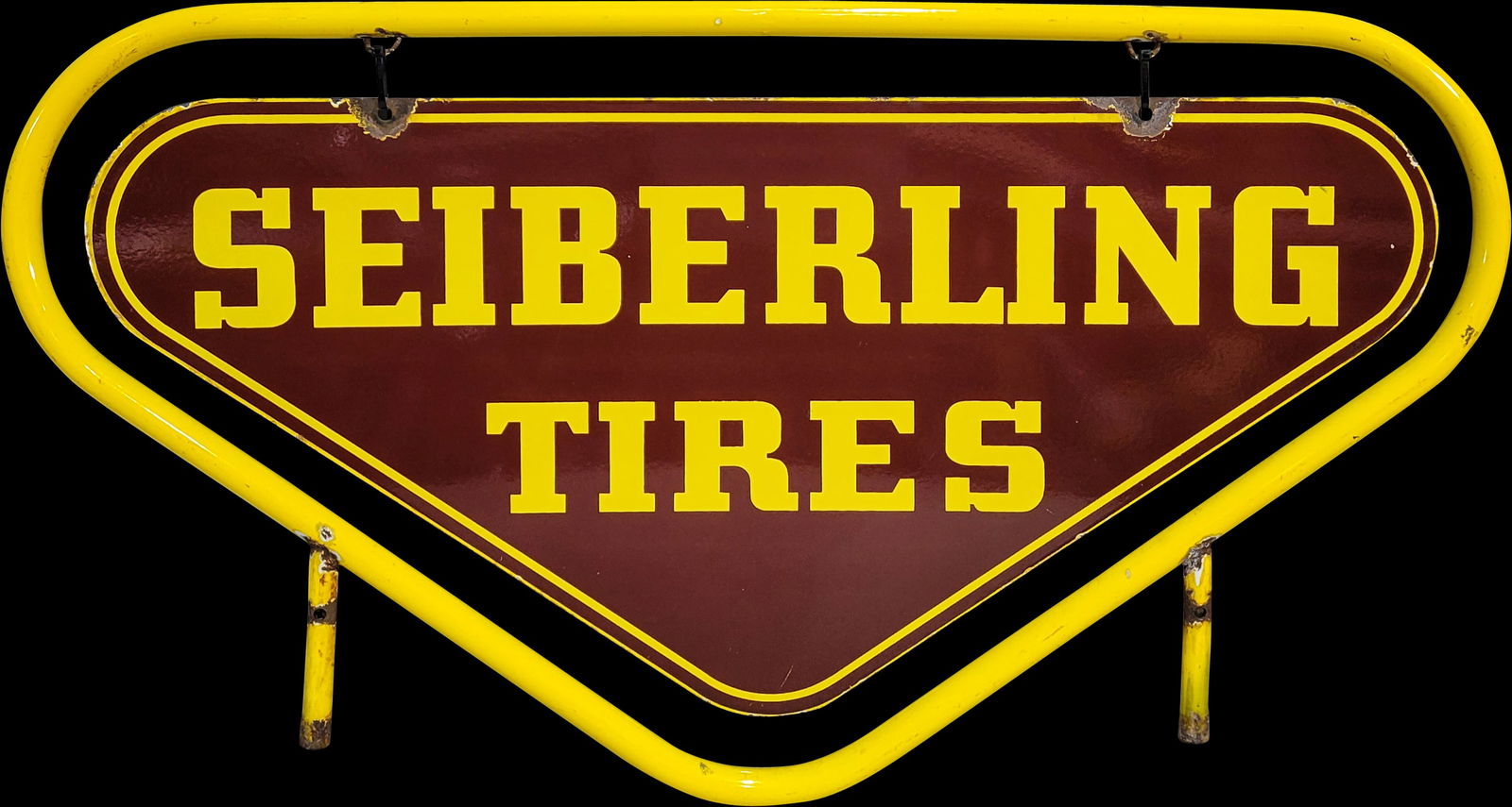 Seiberling Tires Double Sided Porcelain Sign With Bracket (1 of 2)