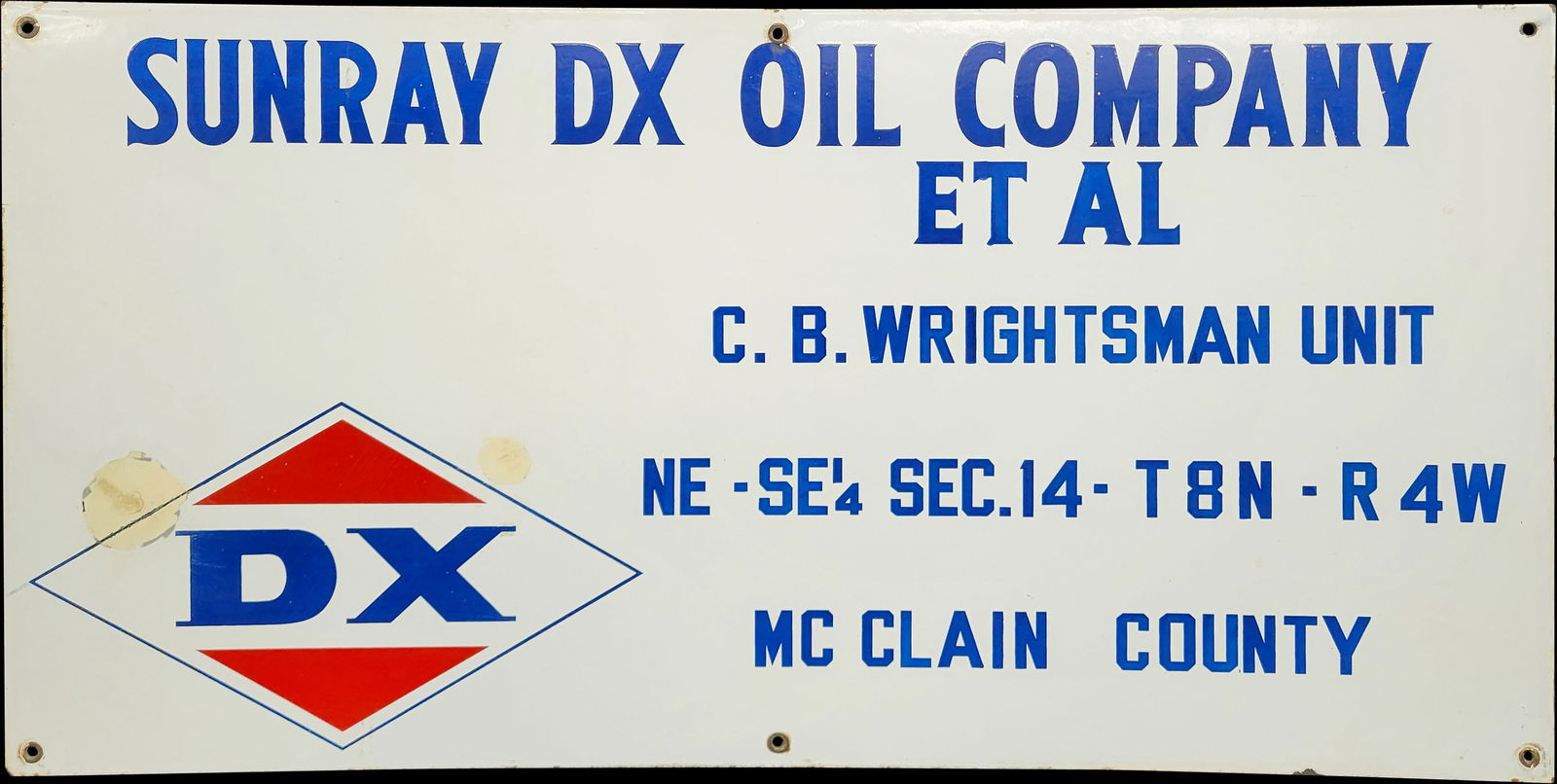 Sunray DX Oil Company Porcelain Lease Sign (1 of 2)