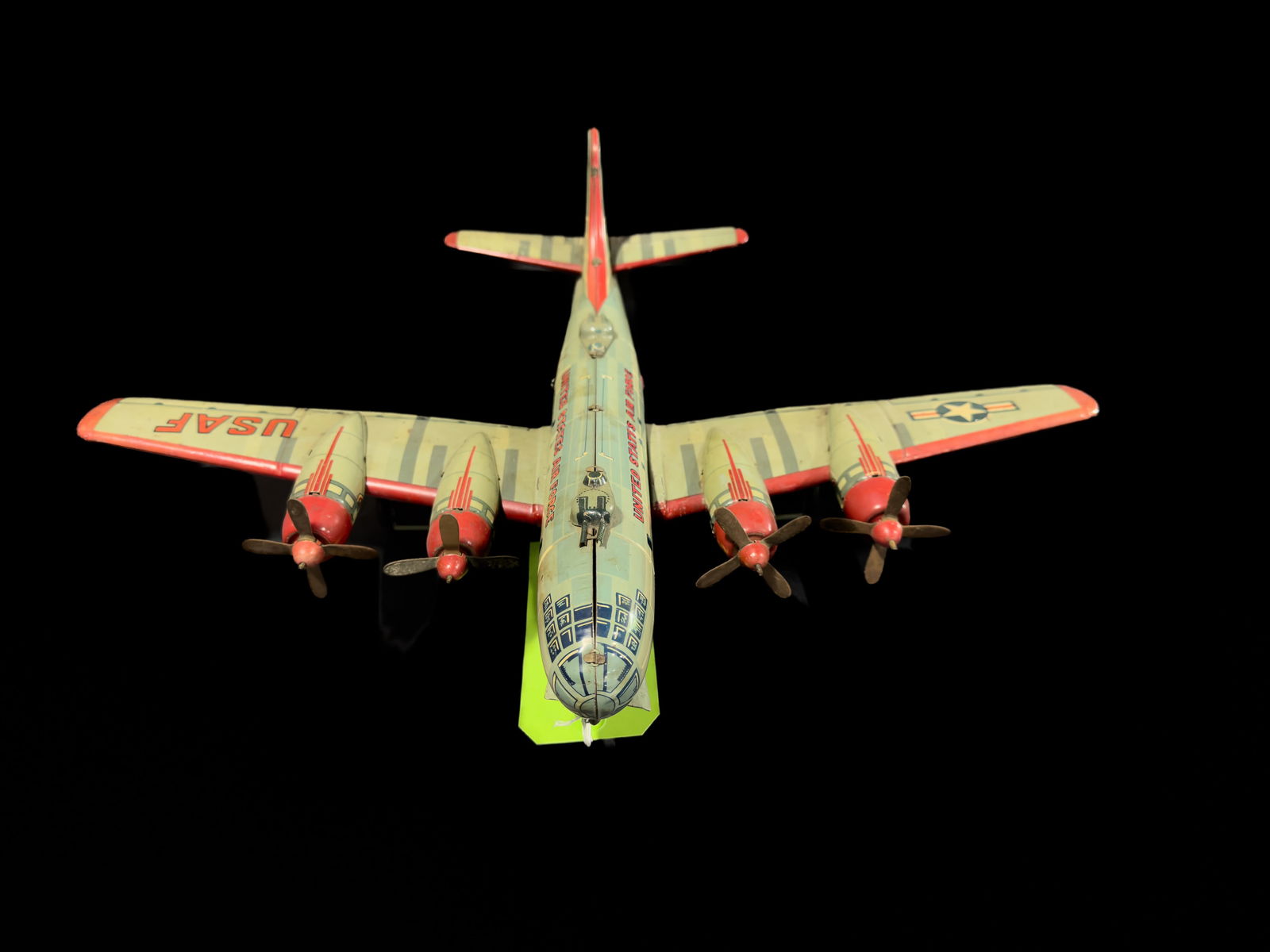 USAF Tin Friction toy litho Yonezawa BK-250 bomber (1 of 4)