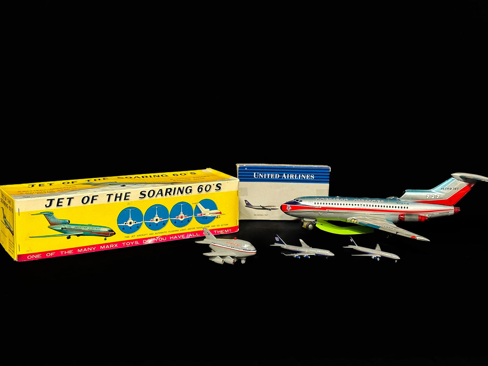 Marx American Airlines Tin Litho Toy Tech United Airlines 747 777 (1 of 2)