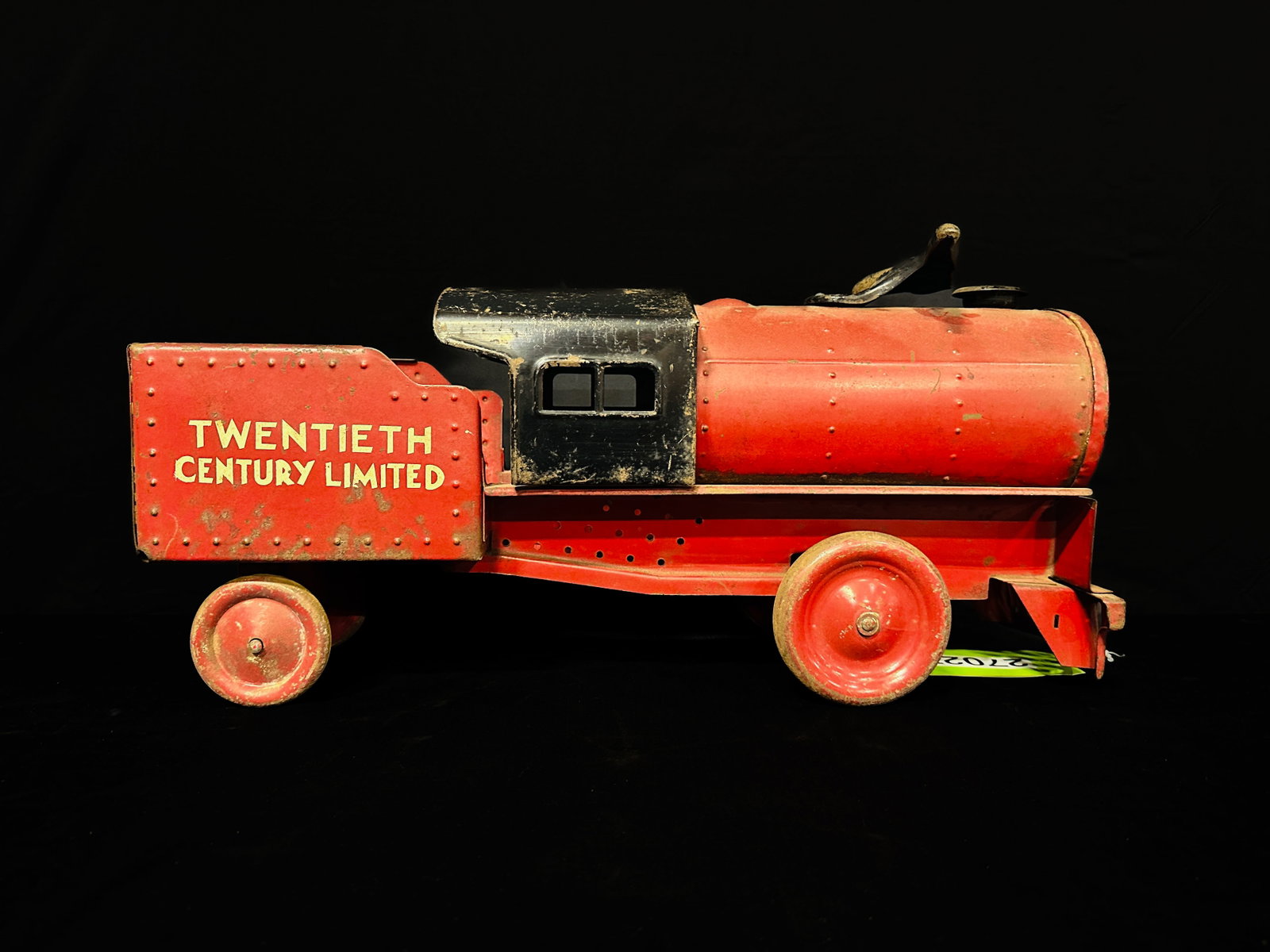 Steelcraft ride on locomotive train metal toy Twentieth Century limited: Steelcraft ride on train toy. PLEASE NOTE, THERE IS ONLY ONE WAY TO PAY FOR ONLINE ITEMS IN THIS AUCTION WHICH IS THROUGH LIVE AUCTIONEERS. THIS IS THE MOST SECURE METHOD OF PAYMENT. MAKE SURE YOUR LI