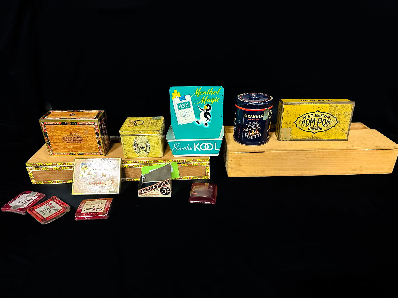 Havana Granger Bayer Pom Pom Old English Cubana Kool Excalibur tobacco cigar Cinco rough cut lot (1 of 3)