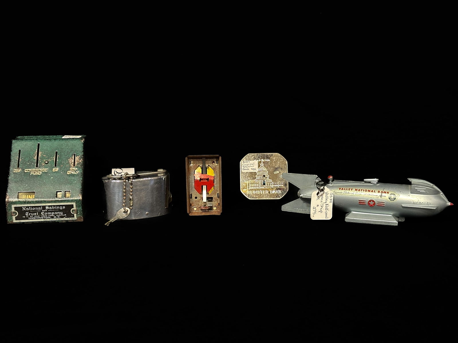 Mercury Rocket Bank Register bank Wolverine Penny Scale Security First piggy bank (1 of 3)