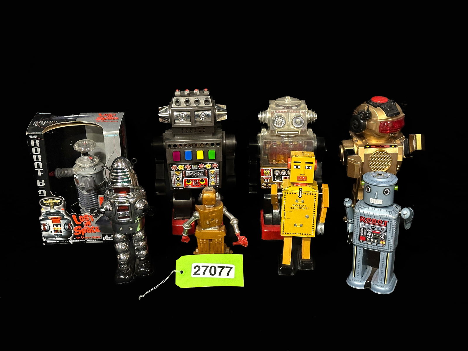 Wind up robots, Lilliput 2002 Model-8 Japan battery powered robot Zeroid Zorbor B9 lost in space (1 of 2)