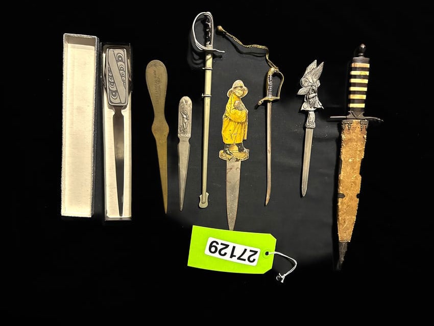 Lot of unique letter openers. First National Bank (1 of 2)