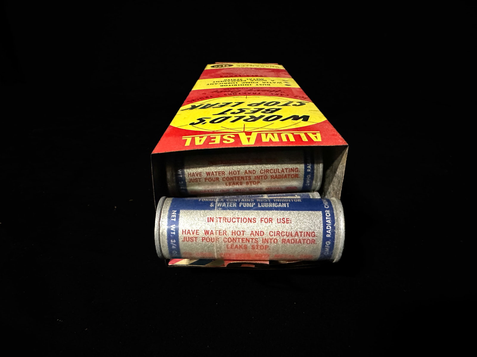 Alumaseal Worlds best stop leak display Full display: A full display of Alumaseal worlds best stop leak. PLEASE NOTE, THERE IS ONLY ONE WAY TO PAY FOR ONLINE ITEMS IN THIS AUCTION WHICH IS THROUGH LIVE AUCTIONEERS. THIS IS THE MOST SECURE METHOD OF PAYME