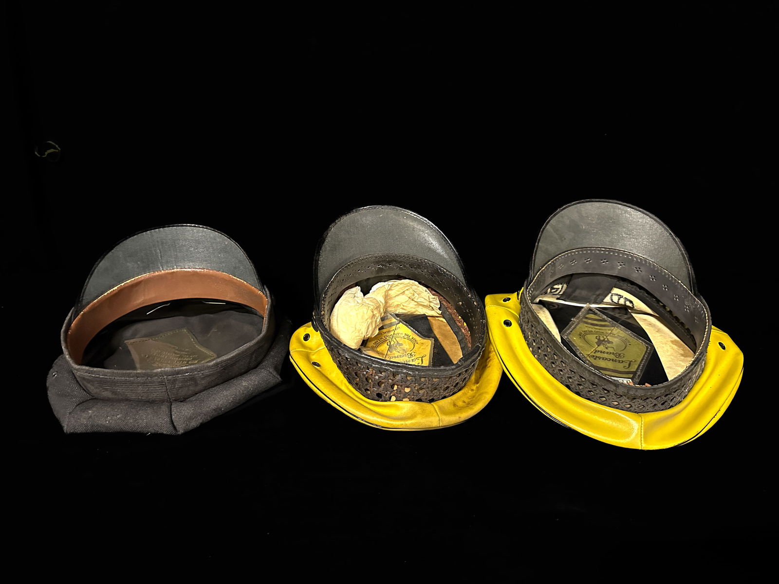 3 Yellow cap leather hat cap (1 of 2)