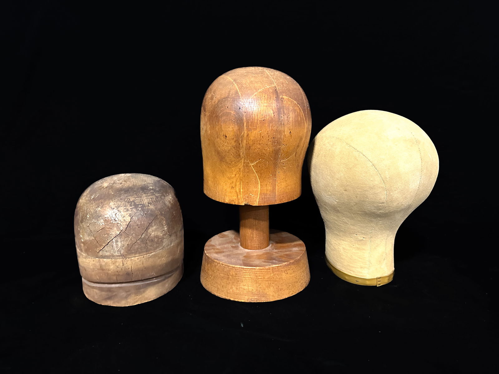 Wooden hat block stands and hat holder (1 of 2)