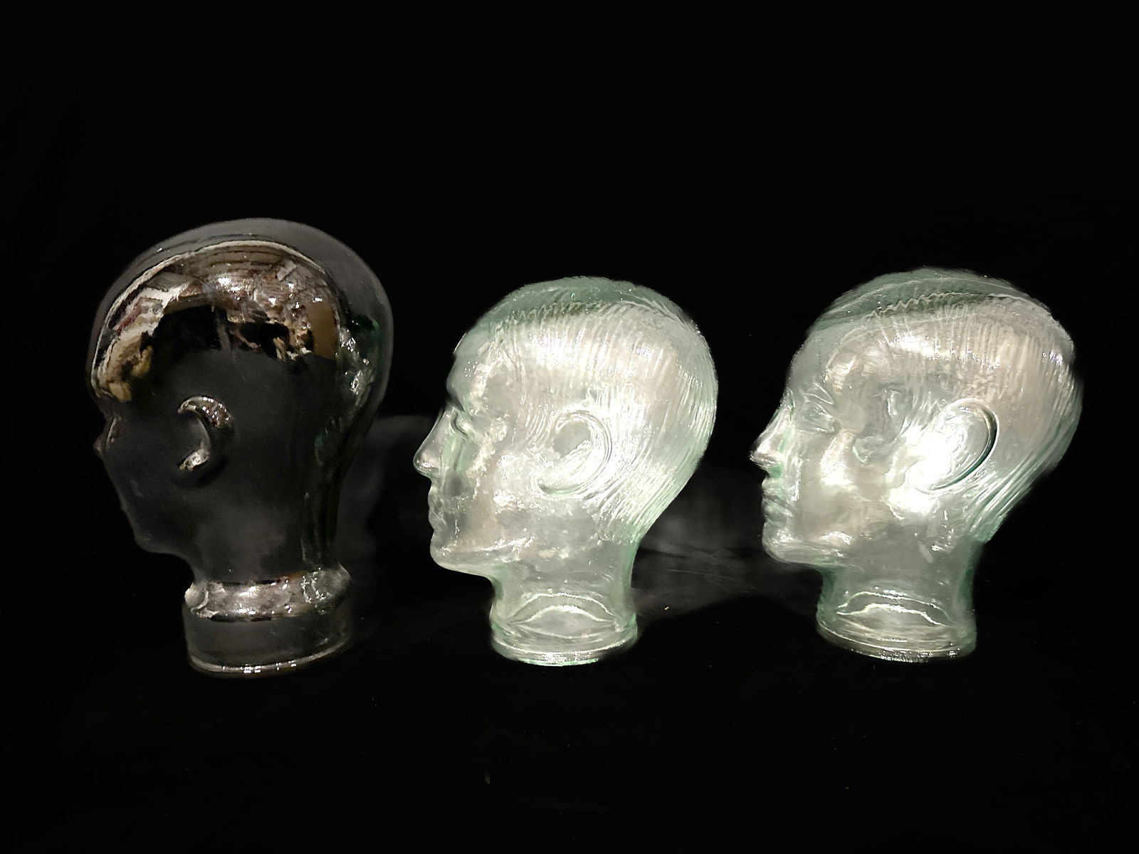 Glass hat holder statue and cast hat stand (1 of 2)