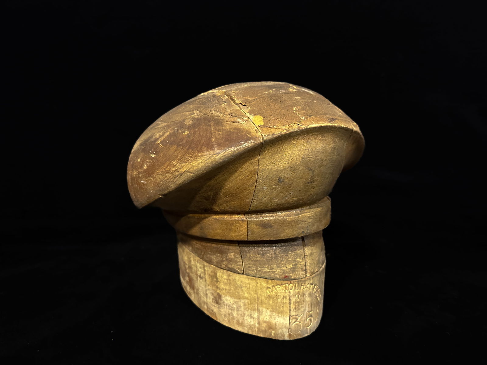 Wood Articulated Millinery Hat mold holder cap (1 of 2)