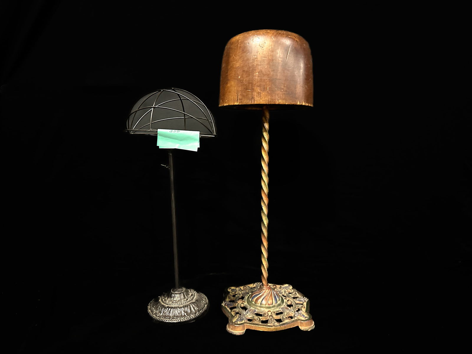 2 Cast Iron heavy hat display holder (1 of 2)