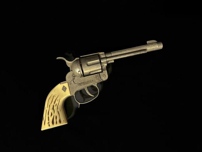 Maverick 45 cap gun: Maverick 45 cap gun. PLEASE NOTE, THERE IS ONLY ONE WAY TO PAY FOR ONLINE ITEMS IN THIS AUCTION WHICH IS THROUGH LIVE AUCTIONEERS. THIS IS THE MOST SECURE METHOD OF PAYMENT. MAKE SURE YOUR LIVE AUCTIO