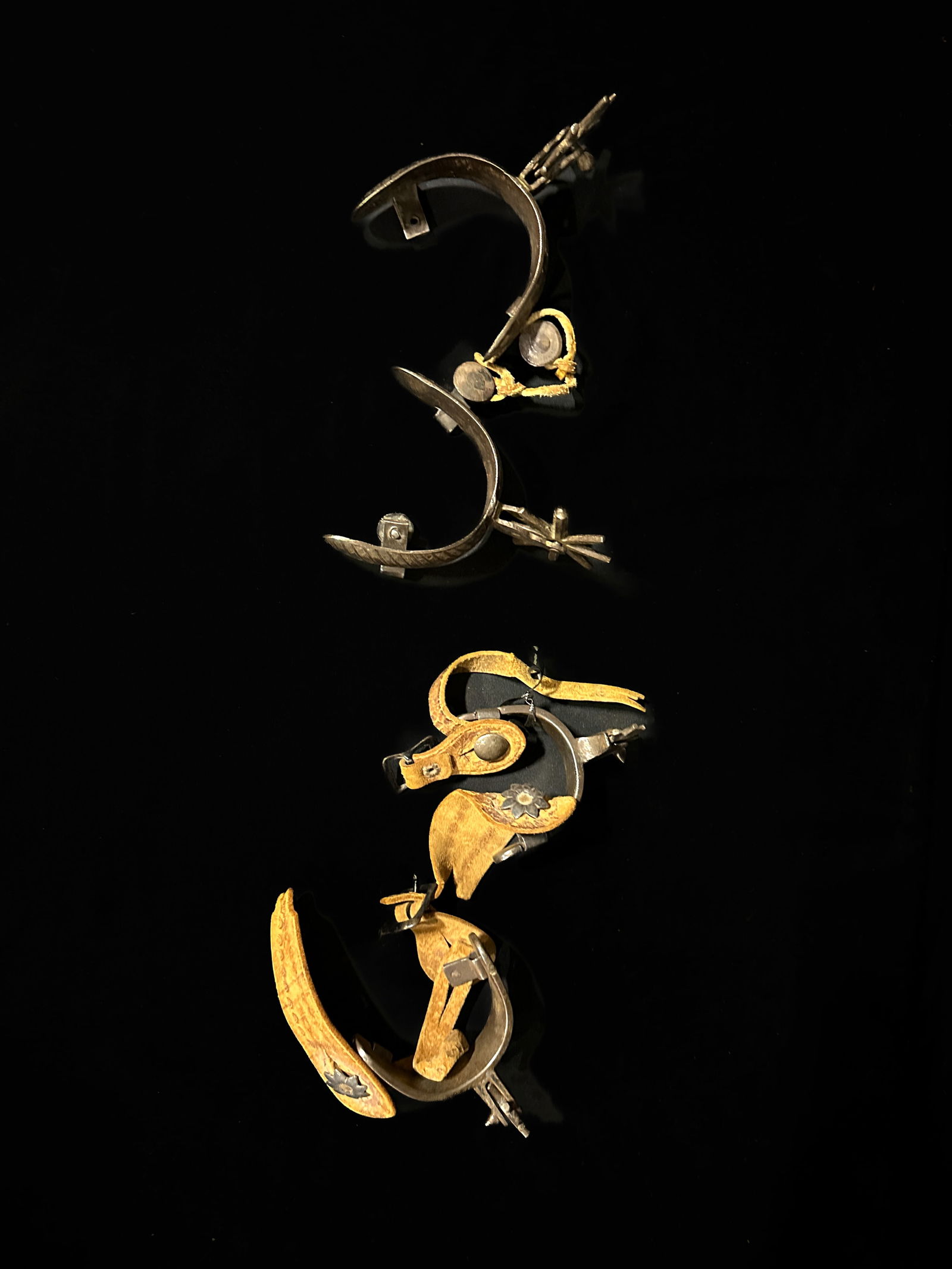 Kids or Ladies spur set with adult cast iron spur set (1 of 2)