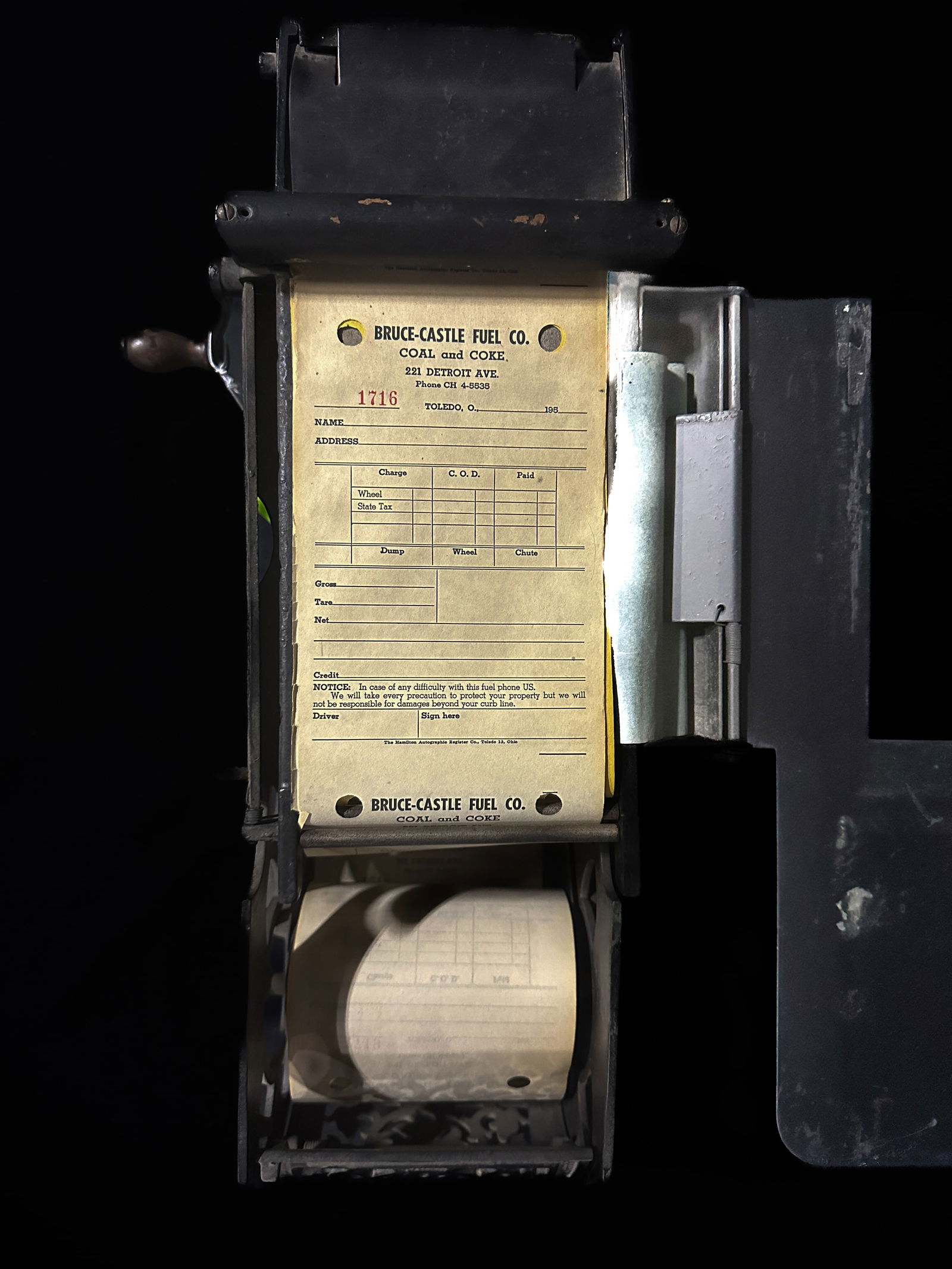 Uarco cast iron cash register receipt machine gas station general store (1 of 3)