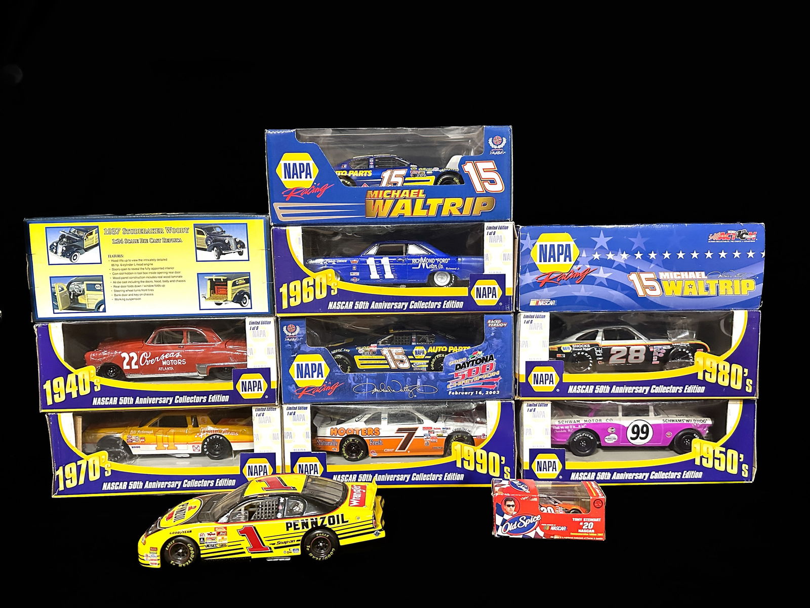 Napa ned Jarrett Alan Kulwicki Michael Waltrip Cale Yarborough Buddy Baker Nascar model cars (1 of 3)