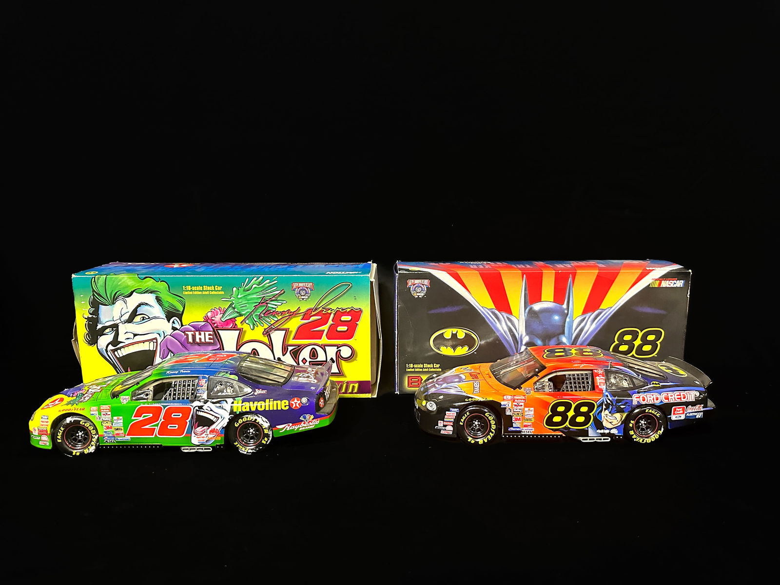 Nascar 50th anniversary Joker Batman Dale Jarrett Kenny Irwin model cars (1 of 3)