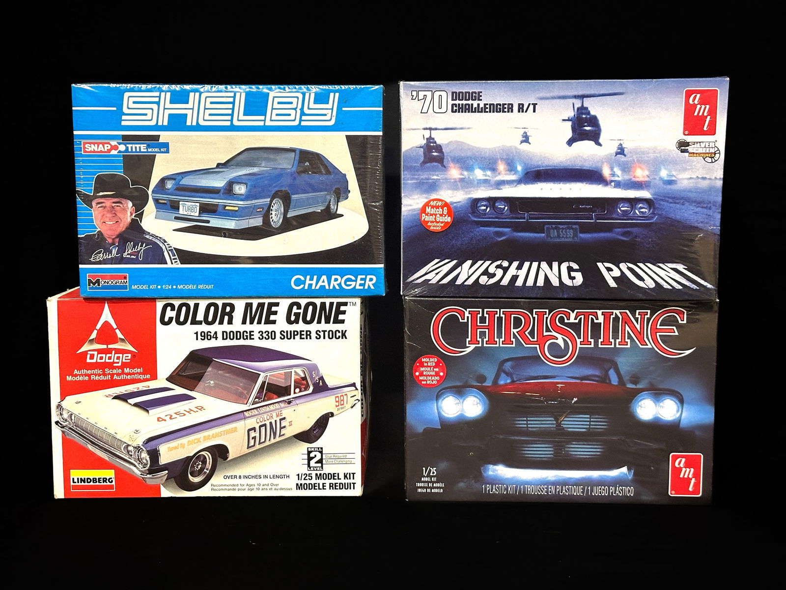 AMT Lindberg Monogram Shelby Charger Christine Plymouth Vanishing point challenger kit model cars (1 of 3)