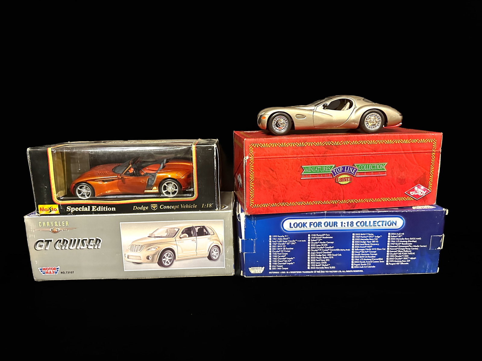 Motor Max Guiloy Maisto ME Four Twelve Atlantic Copperhead concept Chrysler Dodge GT Cruiser: Motor Max Guiloy Maisto ME Four Twelve Atlantic Copperhead concept Chrysler Dodge GT Cruiser. PLEASE NOTE, THERE IS ONLY ONE WAY TO PAY FOR ONLINE ITEMS IN THIS AUCTION WHICH IS THROUGH LIVE AUCTIONEE
