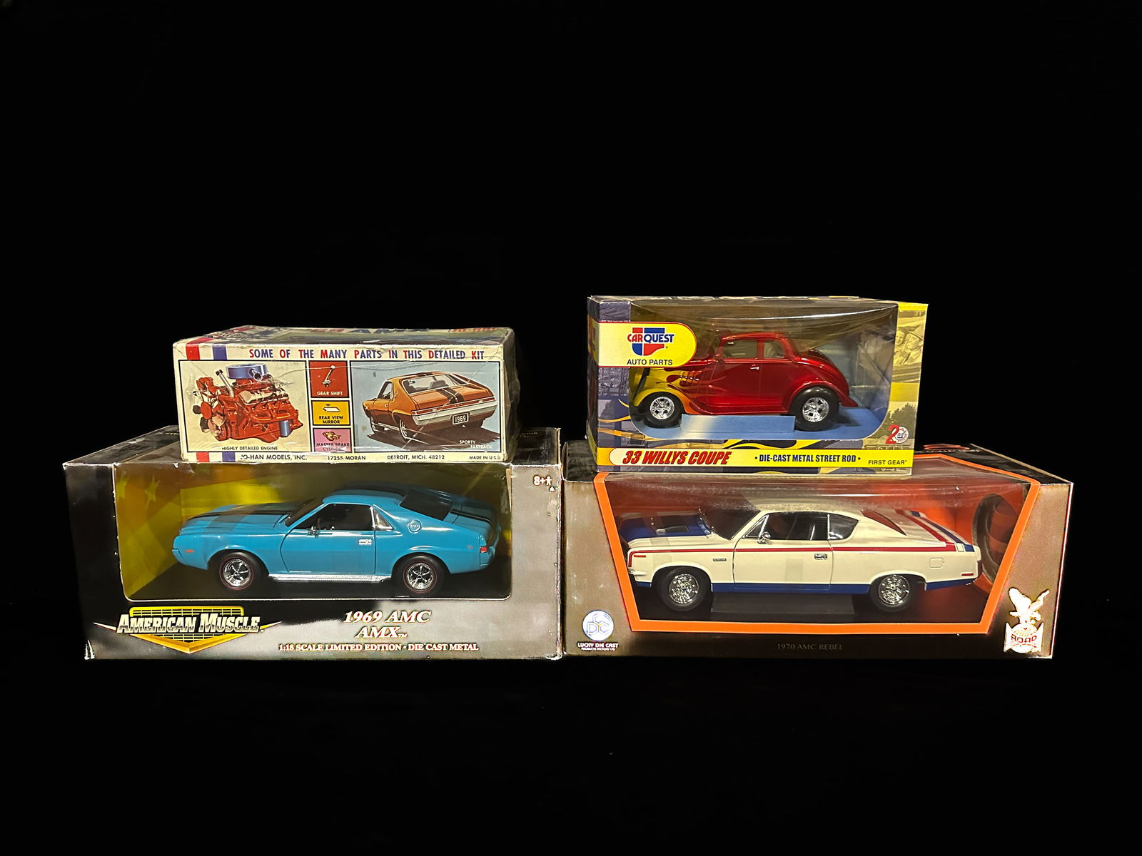 Johan Carquest American Muscle 1969 1970 AMC AMX Rebel 33 Willys coupe model cars (1 of 3)