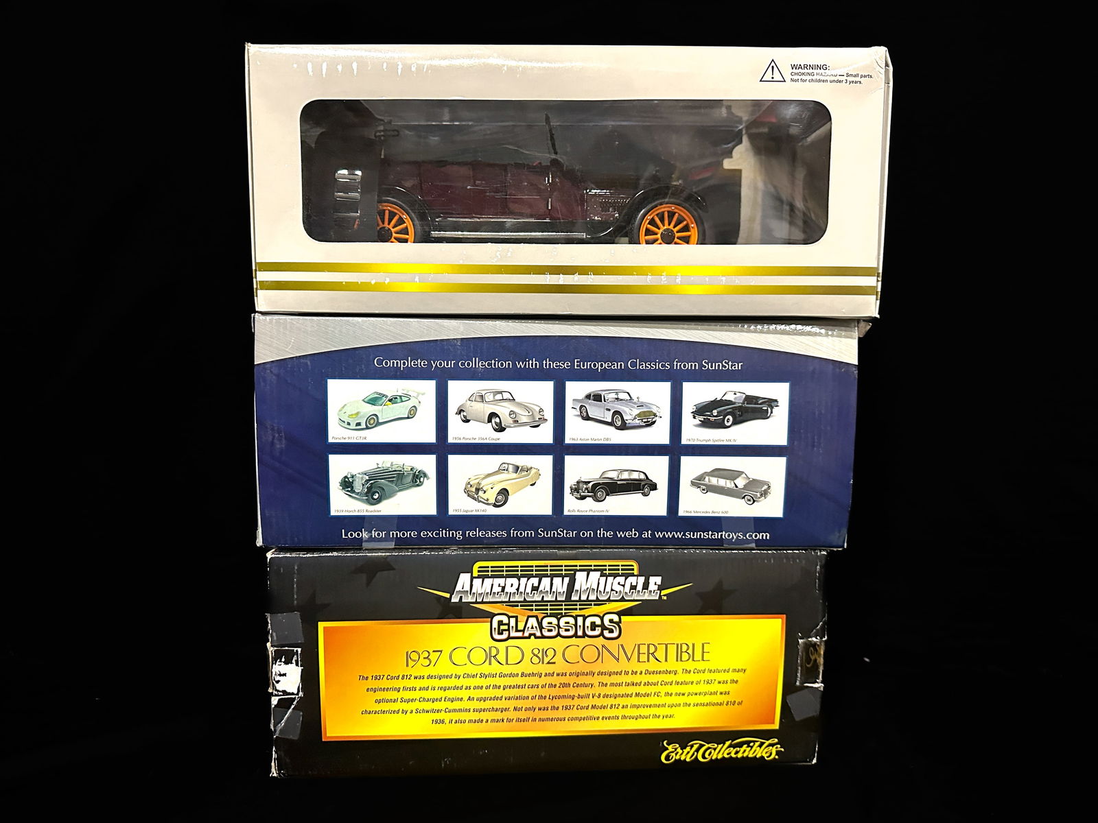 American muscle Sun star 1939 Horch 855 Roadster 1937 Cord 812 1917 REO Touring model car (1 of 3)