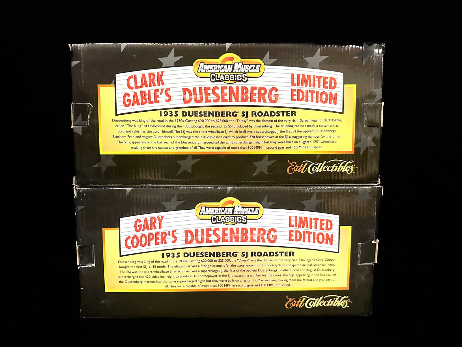 American Muscle Classics Clark Gables Gary Coopers Duesenberg scale model: American Muscle Classics Clark Gables Gary Coopers Duesenberg scale model. PLEASE NOTE, THERE IS ONLY ONE WAY TO PAY FOR ONLINE ITEMS IN THIS AUCTION WHICH IS THROUGH LIVE AUCTIONEERS. THIS IS THE MOS