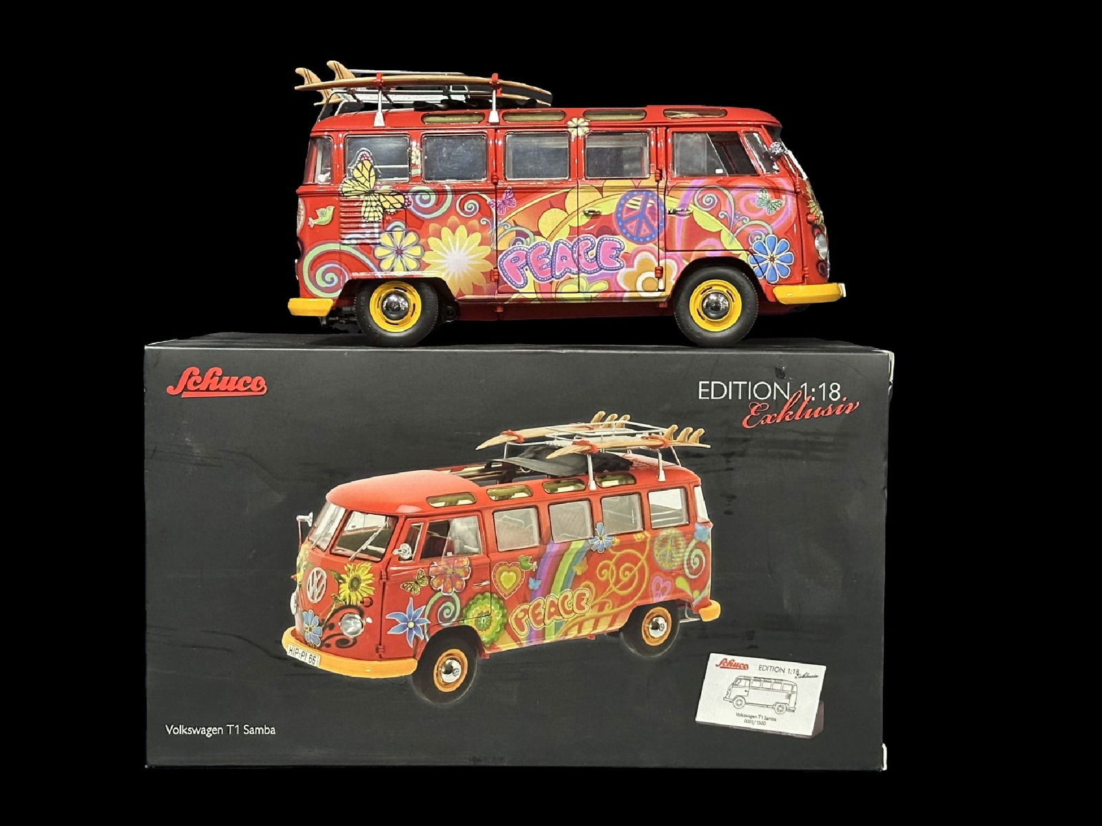 Schuco 1959 - 1963 Volkswagen T1 Samba Peace van model car (1 of 2)