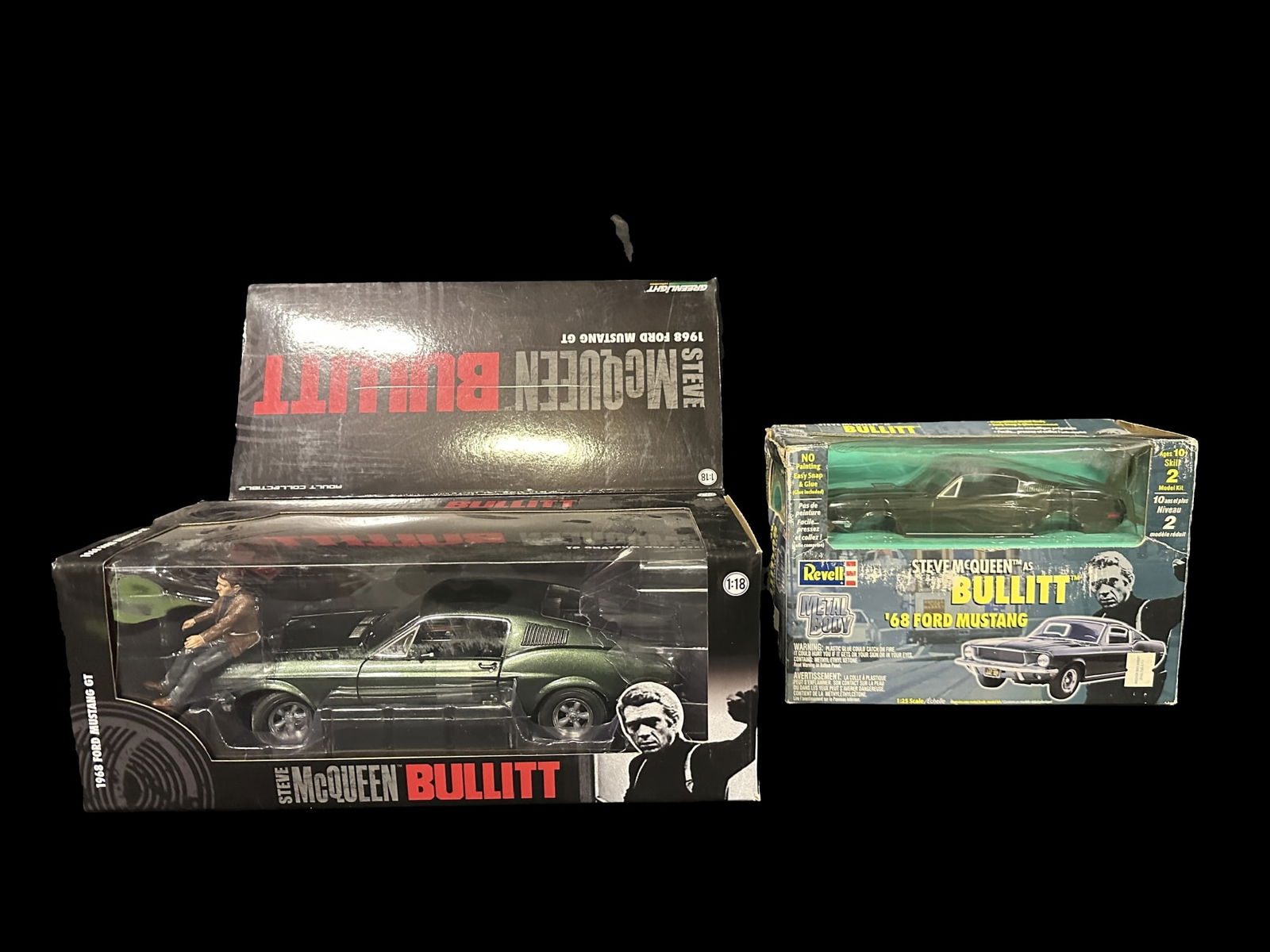 Steve McQueen Bullitt 68 Ford mustang Green light model kid cars (1 of 2)