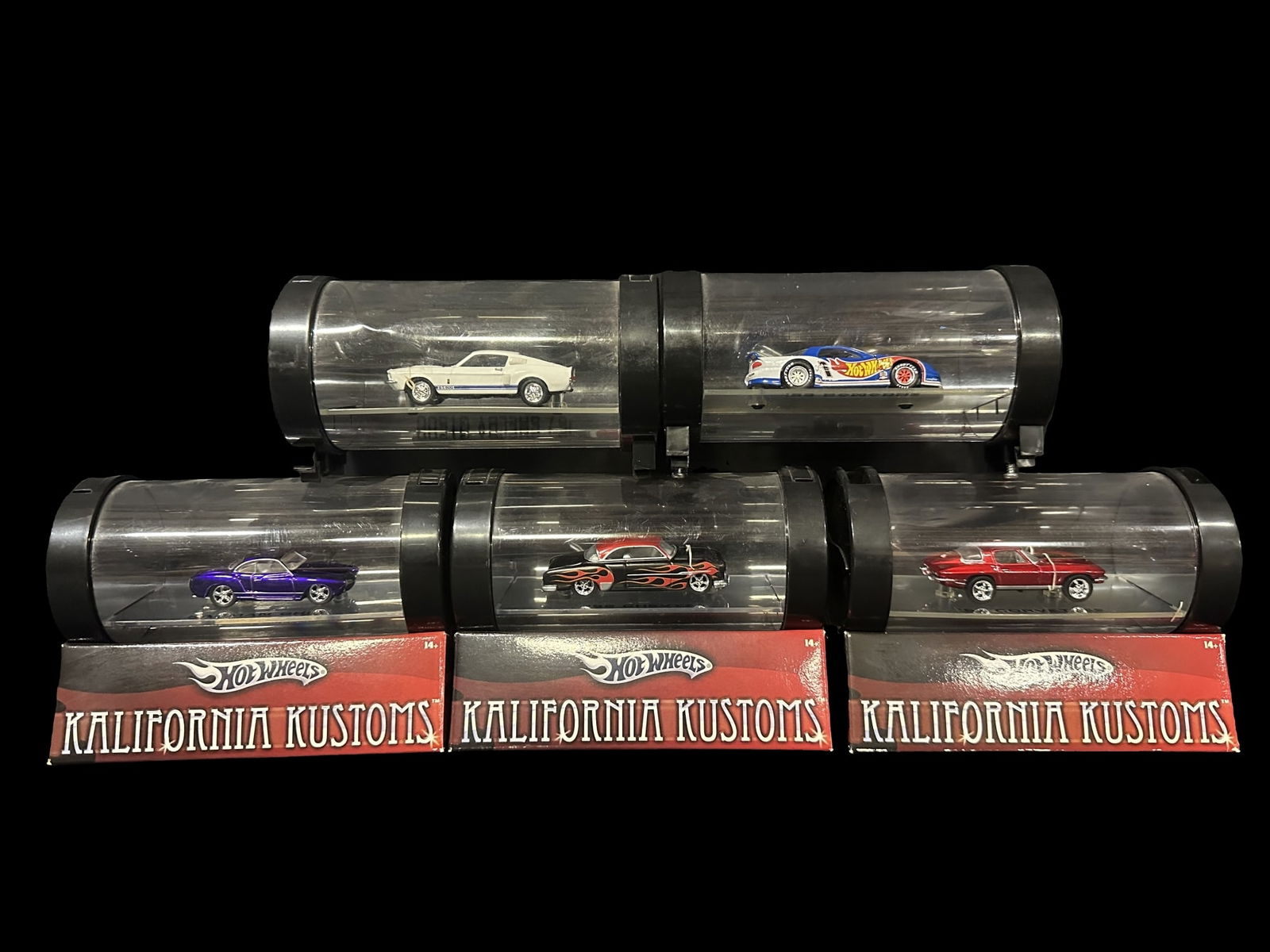 Hot Wheels Kalifornia Customs Karman Ghia Ford mustang GT, 1994 Chevrolet Camaro Corvette 52 Chevy (1 of 2)