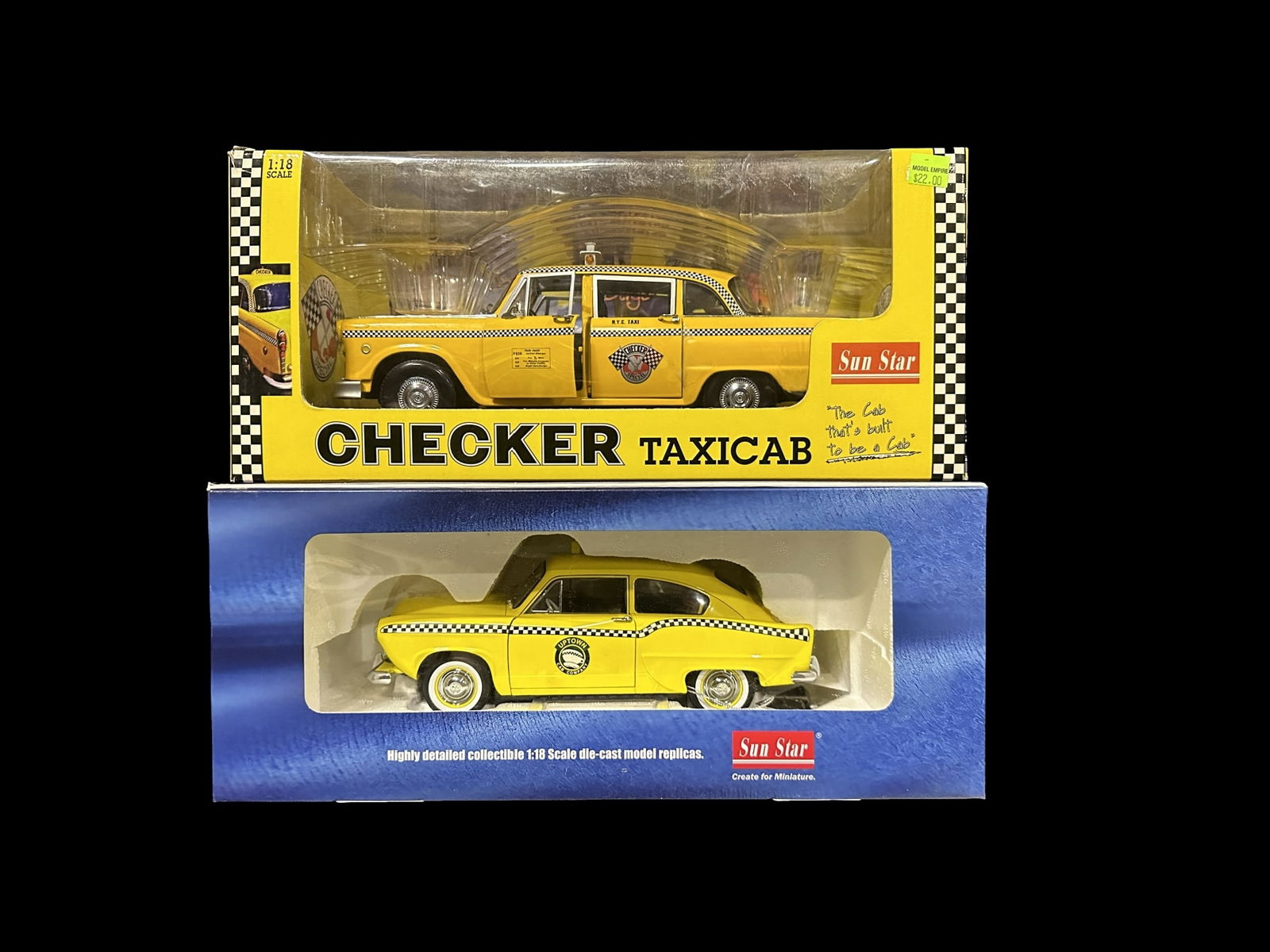 1951 Kaiser Henry J Taxi Sun Star Checker Taxi cab die cast model car (1 of 2)