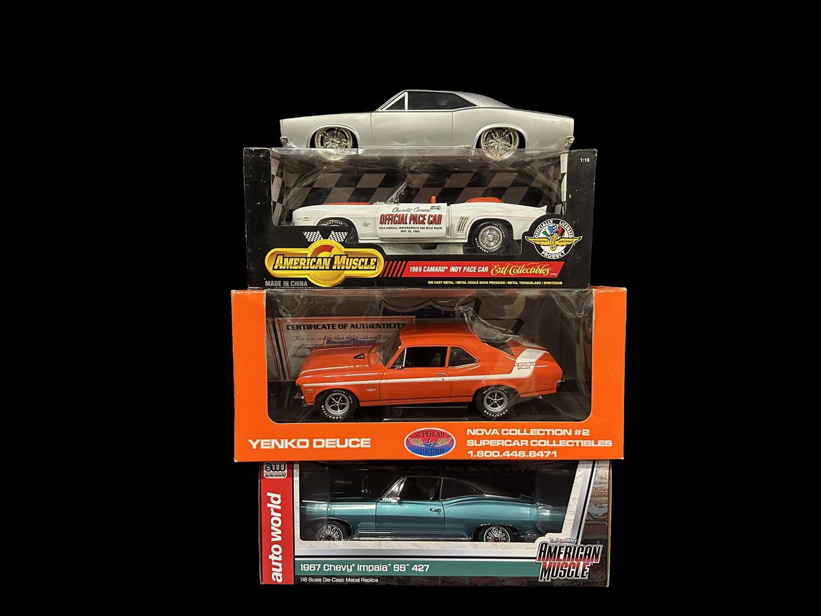 1969 Camaro Pace Car Ertl 70 Yank Nova 67 Impala 427 1968 Pontiac GTO (1 of 2)