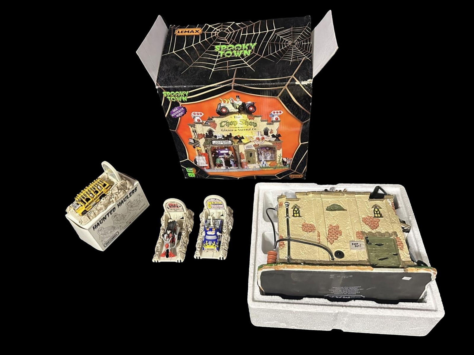 Spooky Town Chop Shop Lemax Haunted Haulers Matchbox toy Halloween cars (1 of 1)