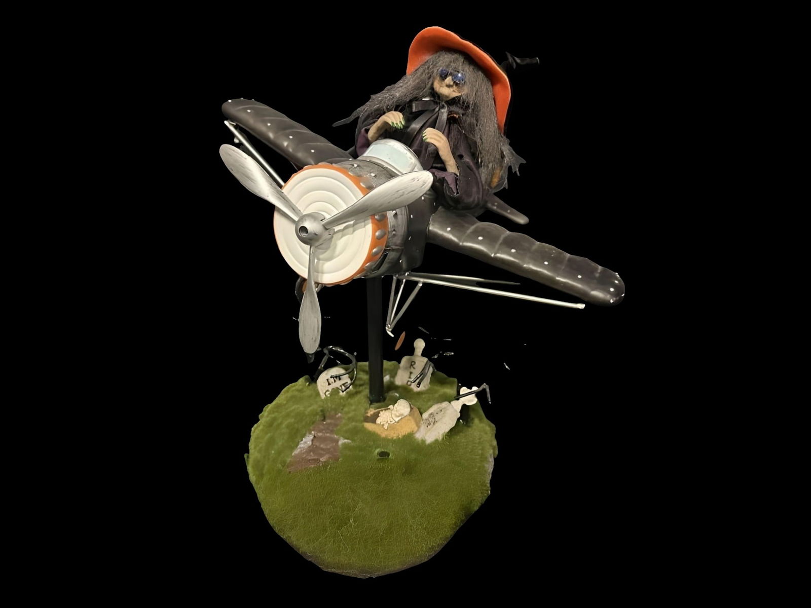 Monster Mash musical Halloween witch flying airplane skeleton skull music machine (1 of 2)