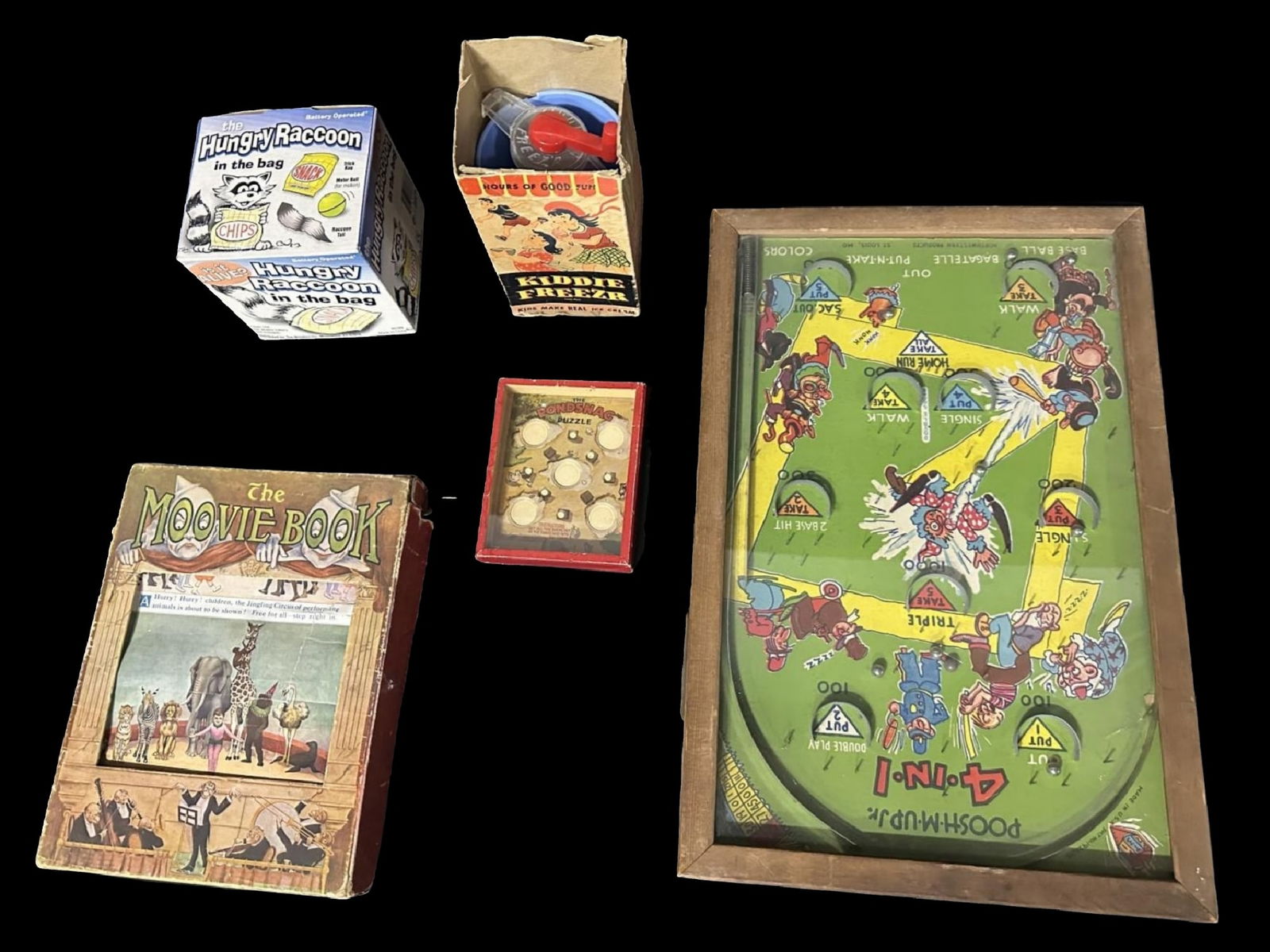 Northwestern Products Poosh M Jr Pondsnag Puzzle Movie book Kiddie Freezer Hungry raccoon kids toys (1 of 2)