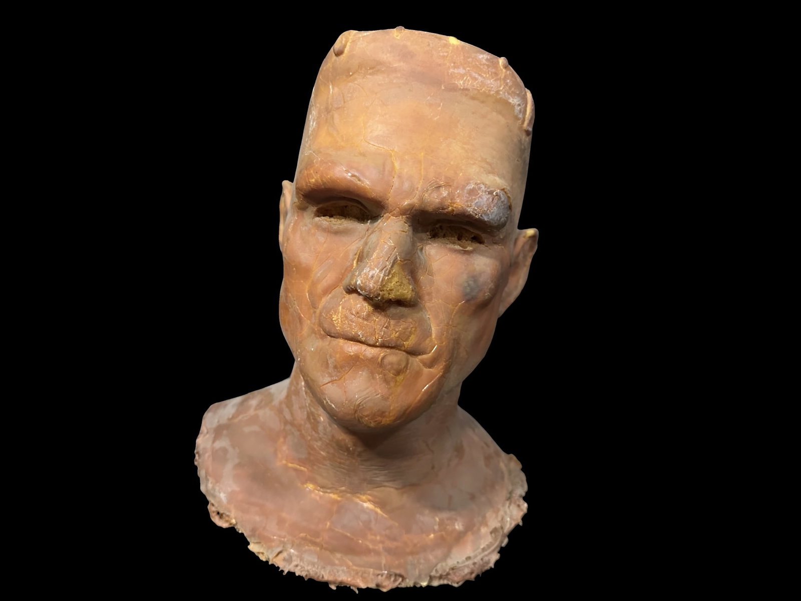 Frankenstein mask mold. Marked MGM underneath.: Frankenstein mold. Couldn't find any relation to MGM, but marked on bottom. PLEASE NOTE, THERE IS ONLY ONE WAY TO PAY FOR ONLINE ITEMS IN THIS AUCTION WHICH IS THROUGH LIVE AUCTIONEERS. THIS IS THE MO