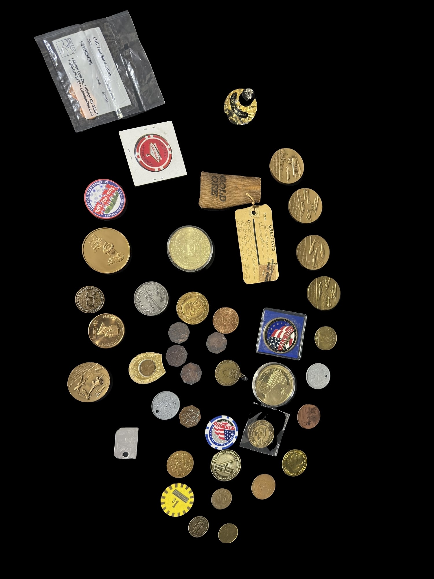 Mixed lot of token Coins Bull Durham GM Motorama Trump Hyvis Marine Gm Camaro Packard cars coins (1 of 1)