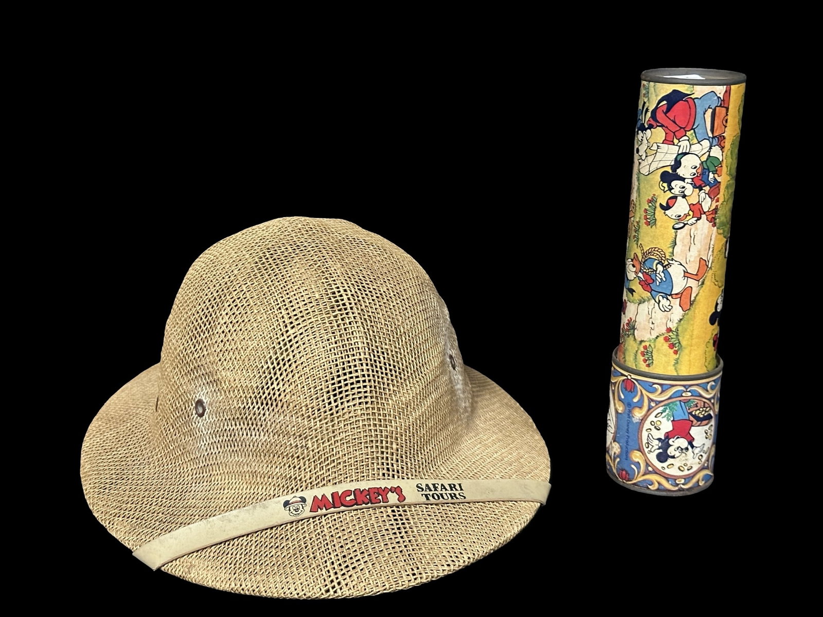 Disney mickey safari tours hat Donald Goofy Mickey Pluto Kaleidoscope: Kaleidoscope is functioning. So is the mickey hat. PLEASE NOTE, THERE IS ONLY ONE WAY TO PAY FOR ONLINE ITEMS IN THIS AUCTION WHICH IS THROUGH LIVE AUCTIONEERS. THIS IS THE MOST SECURE METHOD OF PAYME