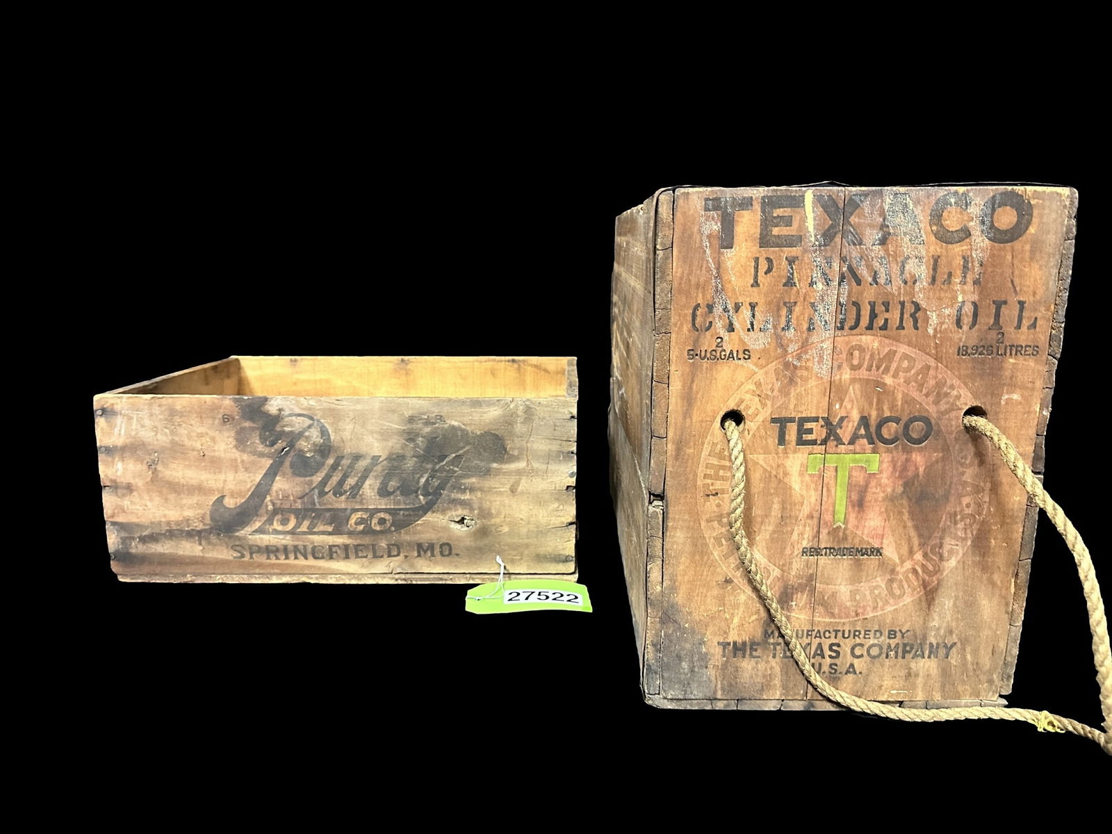 Texaco Pinnacle Cylinder Oil wooden crate Purity Oil Co box (1 of 2)
